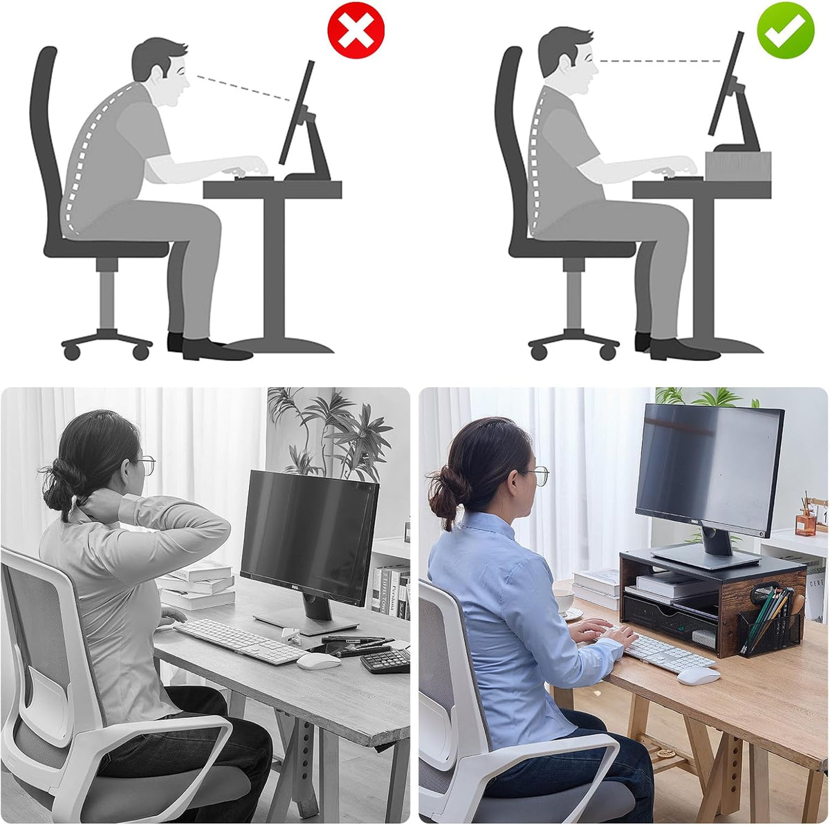Printer Stand,Desktop Printer Stand with 2-Tier Storage Shelves