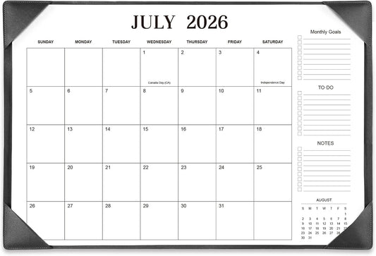 Desk Calendar 2026-2027 with Desk Mat – 17" x 12" Desk Pad Calendar Runs from July 2026 to December 2027, Office Supplies Desktop Monthly Calendar for Home & Office