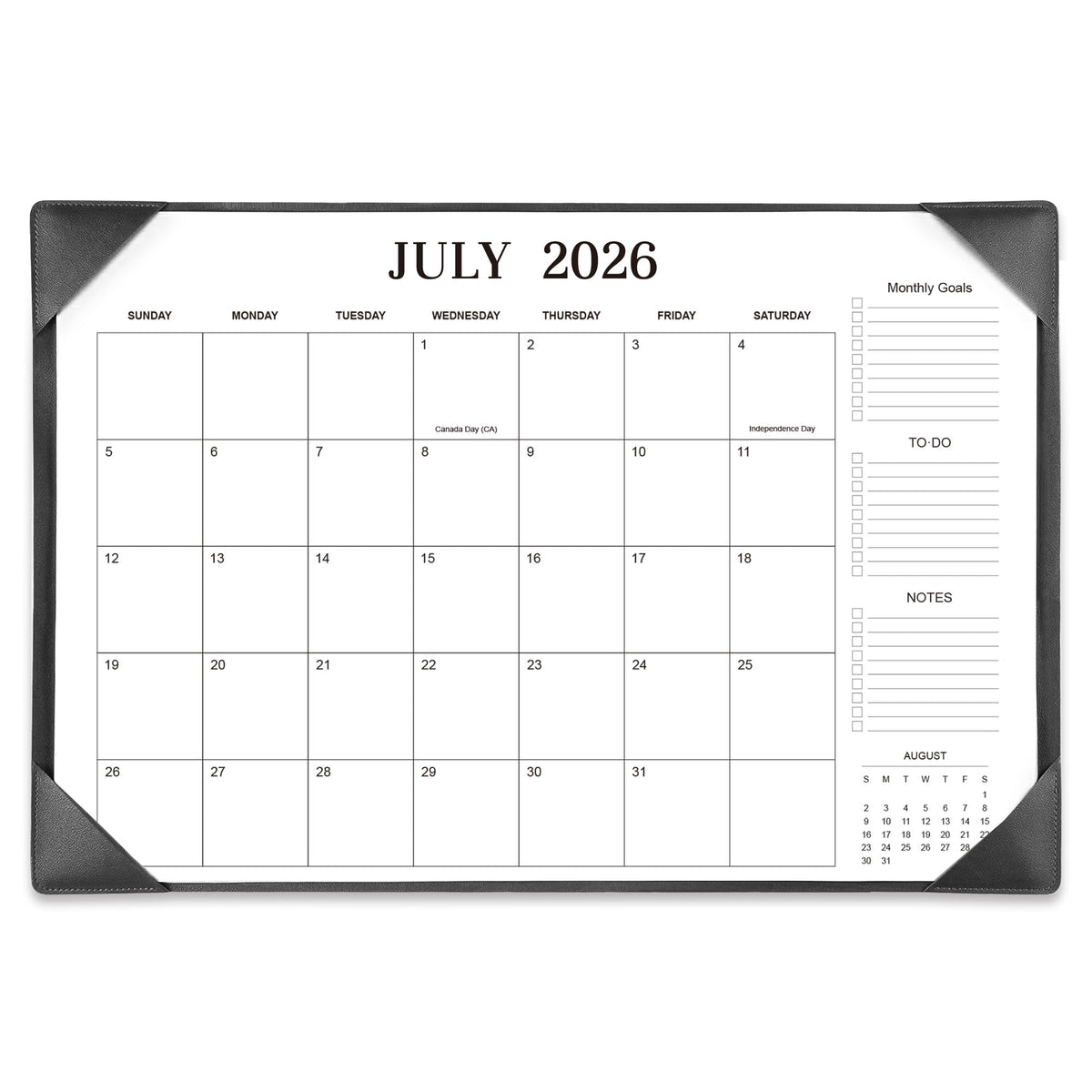 Desk Calendar 2026-2027 with Desk Mat – 17" x 12" Desk Pad Calendar Runs from July 2026 to December 2027, Office Supplies Desktop Monthly Calendar for Home & Office