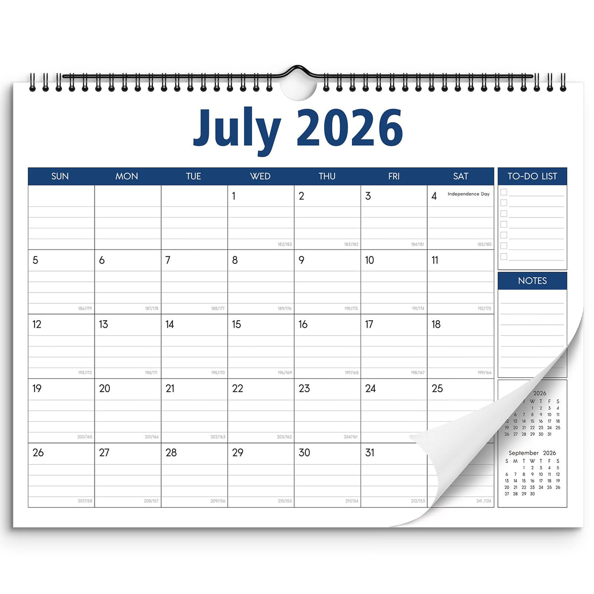 SKYDUE Wall Calendar 2026-2027, Apr. 2026 to Dec. 2027, 21 Months 2026-2027 Wall Calendar with Planner Stickers, 14.5" x 11", Black