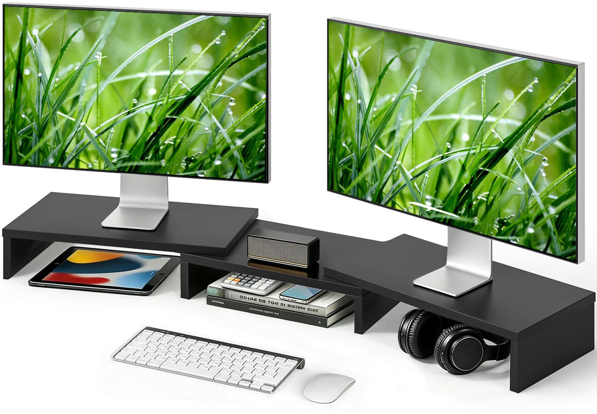 TAVR Monitor Stand Riser, Office Desktop Organizer Stand for 2 Monitors