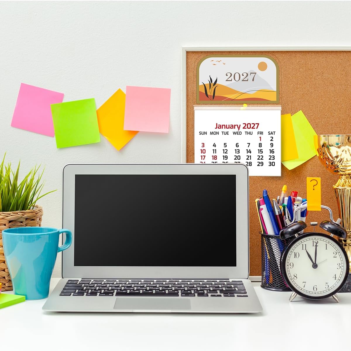 Mini Stick on Calendars 2027 Small Calendars Peel and Stick Calendar Adhesive Monthly Wall Calendars for Car Desk Wall Auto Truck Laptop Fridge Home Office School (2Pack)