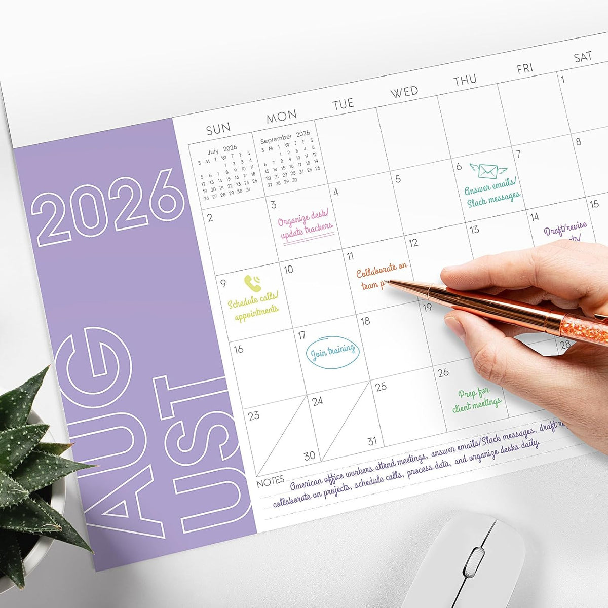 KONVINIT Large Desk Calendar 2026-2027, 20 Months Desk Calendar 2026-11"×17" - Runs From May 2026 Until December 2027, 2026 Desktop Calendar for School, Home & Office Supplies, Morandi