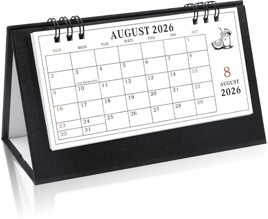 Desk Calendar 2026-2027, Small Standing Flip Calendar, Aug 2026 to Dec 2028