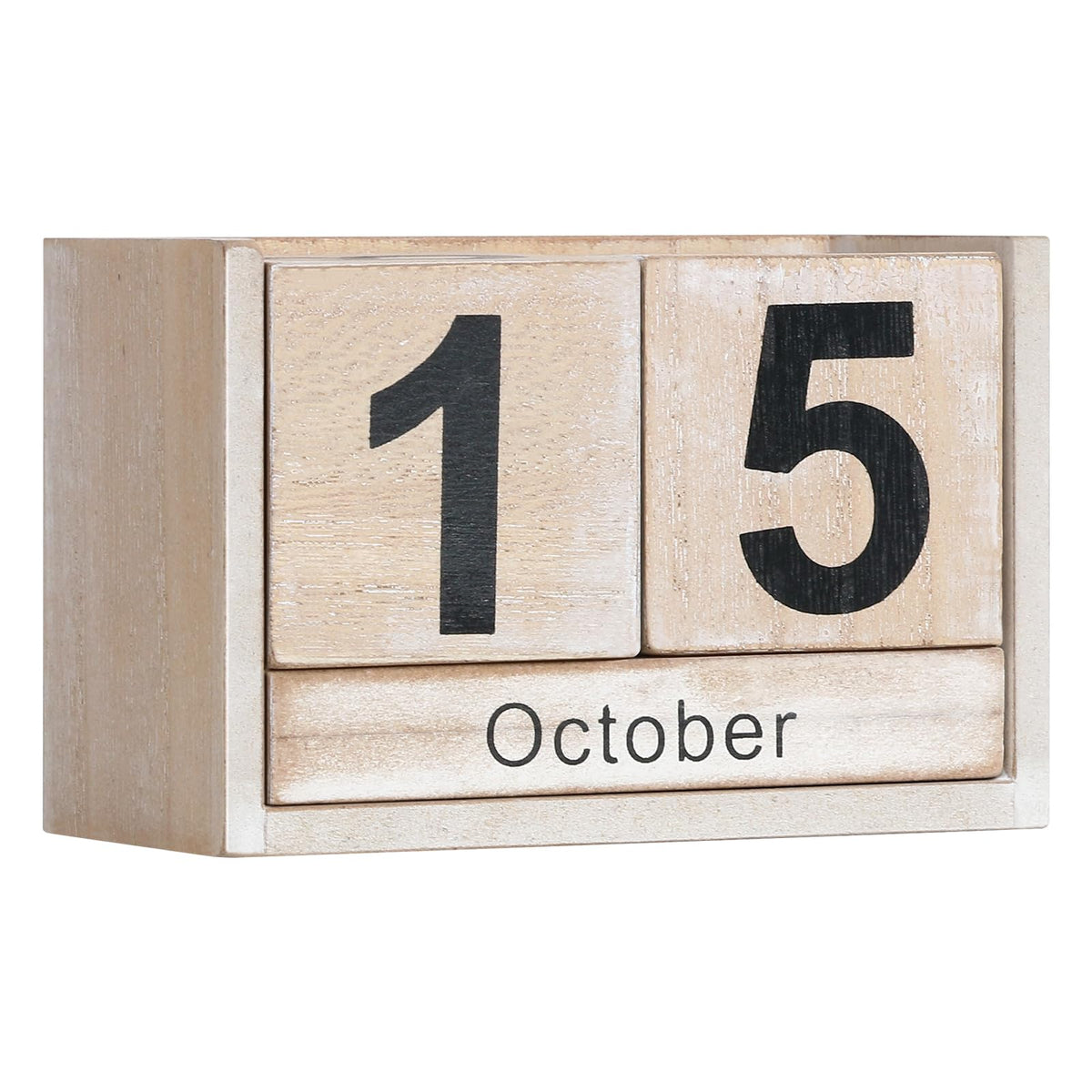 Wooden Block Calendar for Desk, Small Size Daily Desktop Perpetual Desk Calendar, Cute Date Display Desk Accessories for Home Office Decor, Teacher, Classroom, Reusable Yearly, Pink