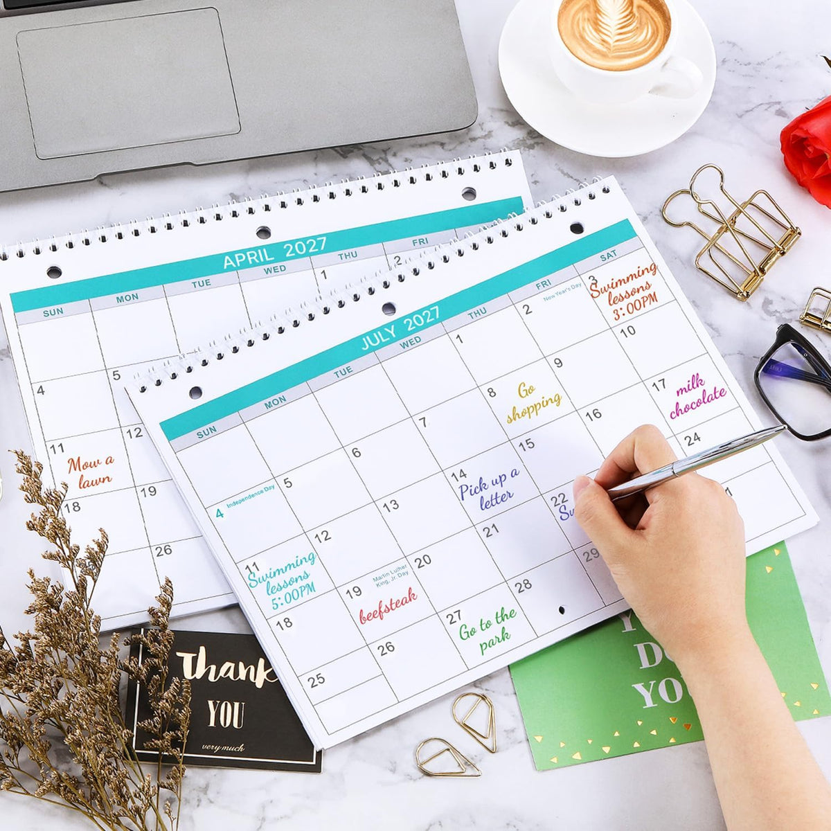 2027 Wall Calendar - 2 Pack Monthly Wall and Desk Calendars, 11"x 8.5"