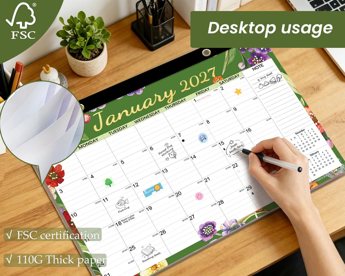 AECCN Desk Calendar 2026-2027, Jul 2026-Dec 2027, 17" x 11.4"