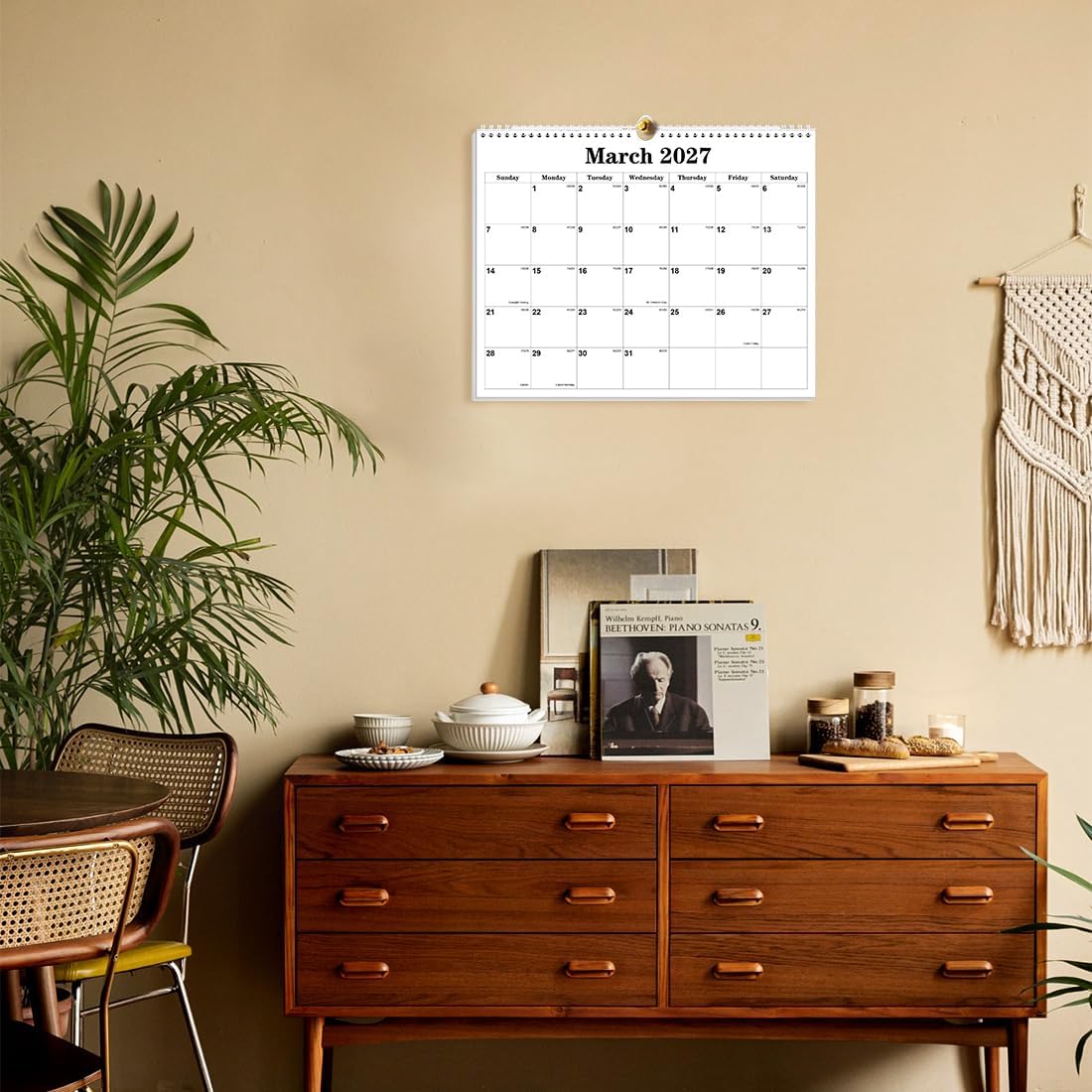 Calendar 2026-27 - Calendar 2026-2027 from July 2026 to December 2027, Spiral Binding Hanging Wall Calendar 2026 for Home/Office, 8.5" x 11", Black
