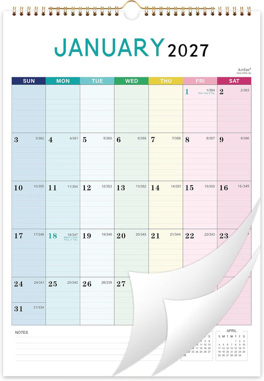 2027 Calendar - 2027 Wall Calendar 12 Month, Jan.2027 - Dec.2027, 12" x 17"