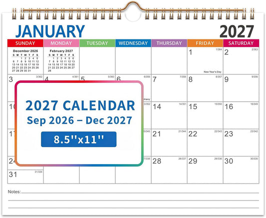 Comix 2026-2027 Wall Calendar, 18 Month Planner for Home Office Classroom