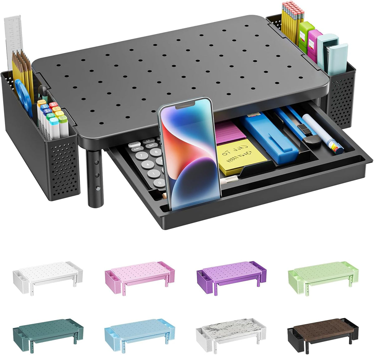 WALI Computer Monitor Stand with Storage and Pen Holder