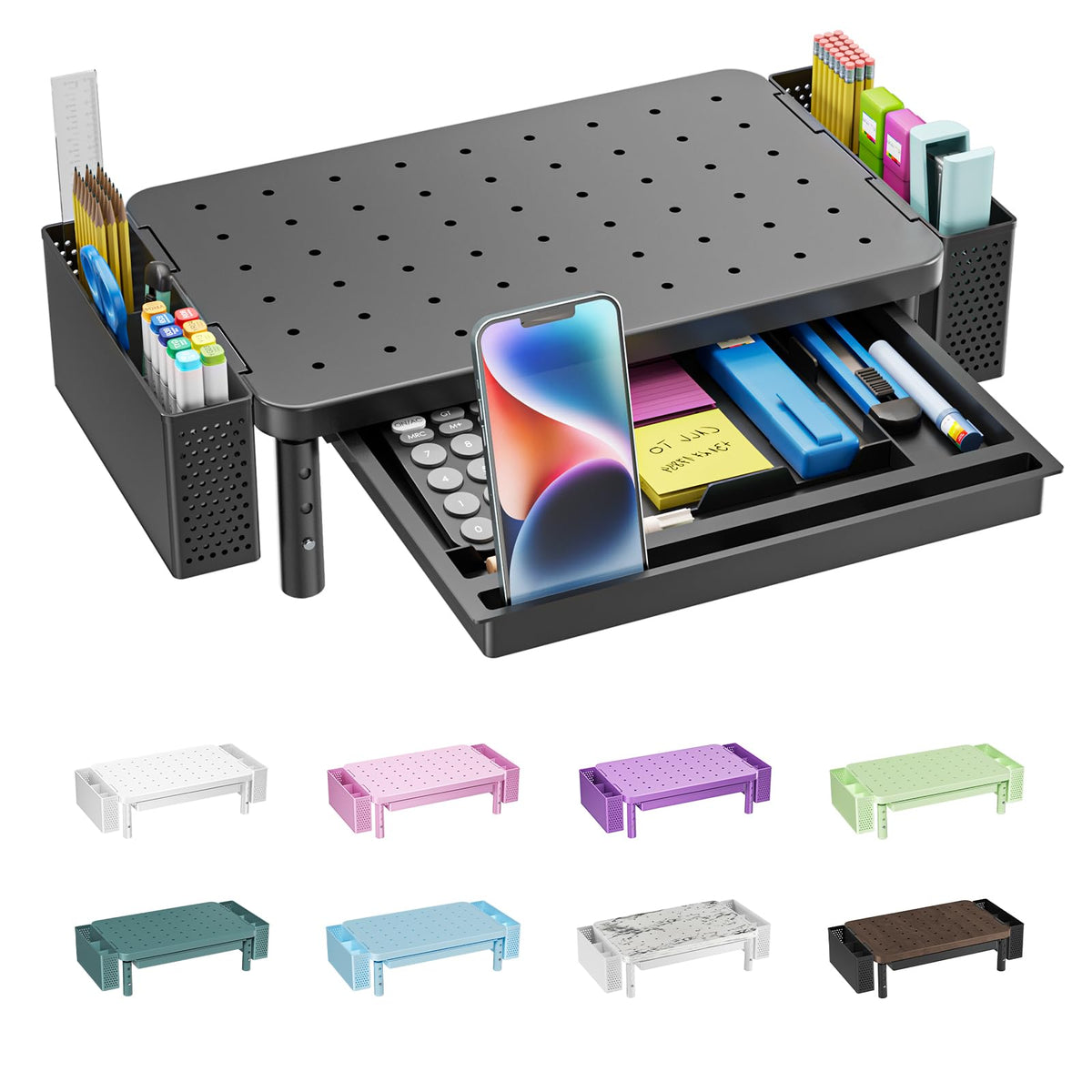 WALI Computer Monitor Stand with Storage and Pen Holder