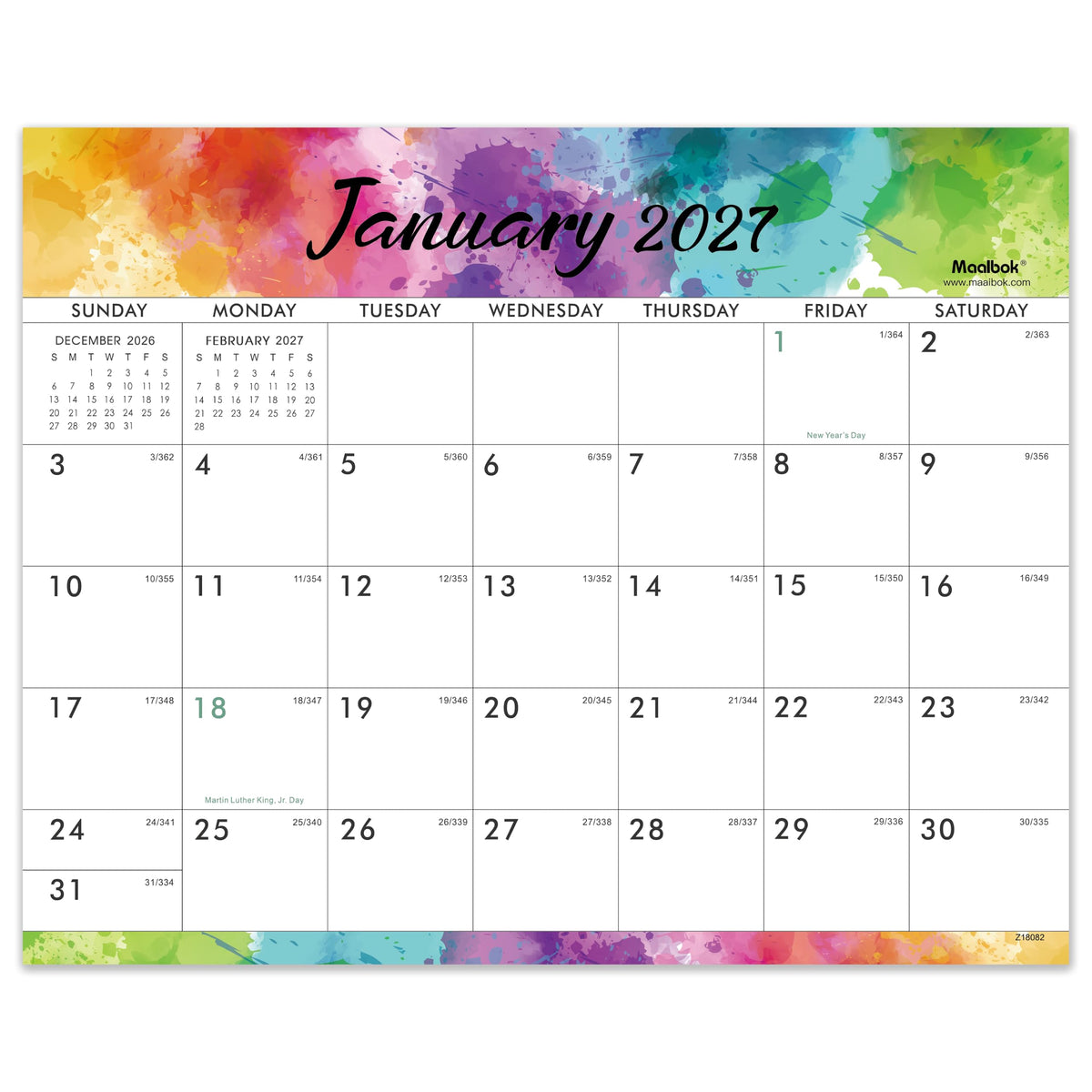 Magnetic Calendar 2027 for Fridge, 12 Months Calendar Jan.2027-Dec.2027