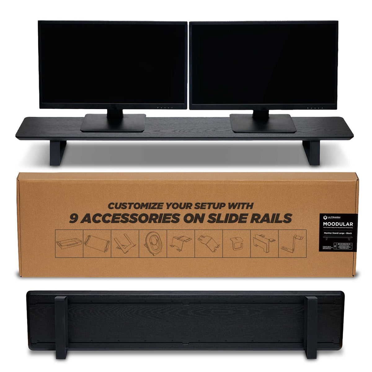 ULTRARM Moodular Wooden Monitor Stand Desk Organizer, Large 45.6" Oak