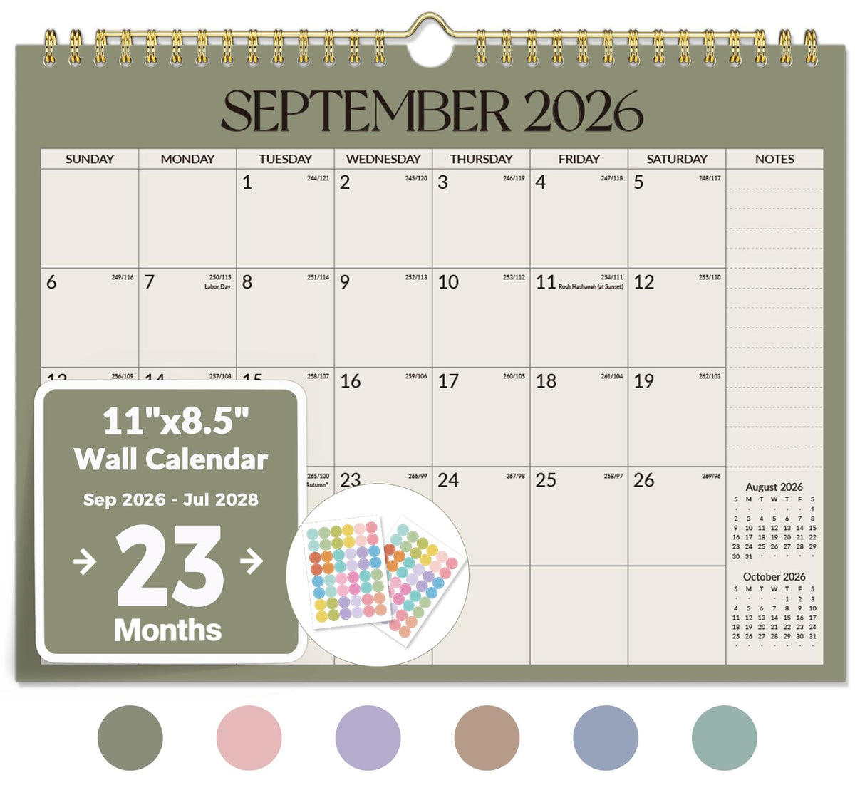 Forvencer 2027 Wall Calendar, 21-Month (Oct 2026 - Jun 2028), 14.7" x 11.5"