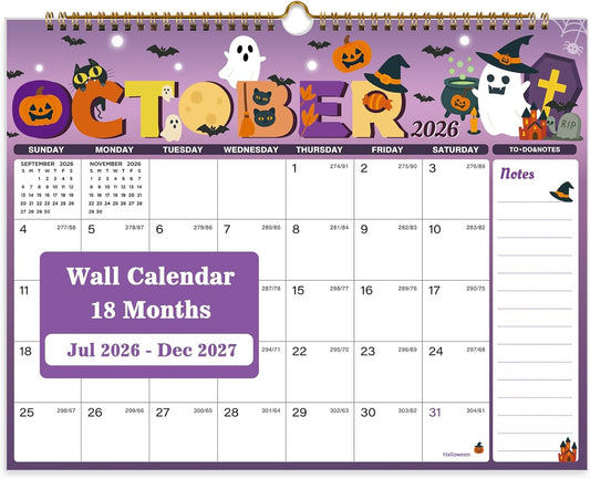 2026-2027 Wall Calendar, 18 Month, July 2026-Dec 2027, 14.8"x11.5"