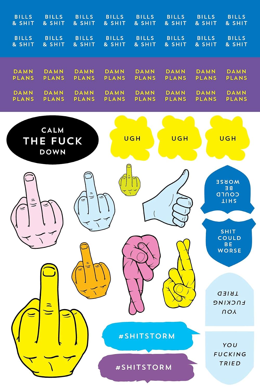 F*cking Planner Stickers: 500+ Funny Adult Stickers to Control Your Sh*t (Journal Variety Pack, White Elephant Gift) (Calendars & Gifts to Swear By)