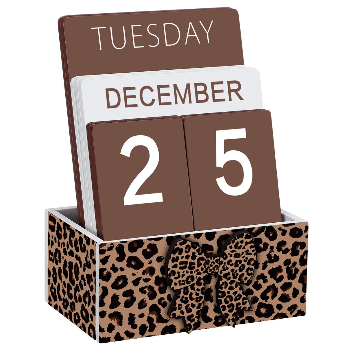 AceOrbit Wildflower Wood Block Perpetual Calendar Coquette Desk Decor