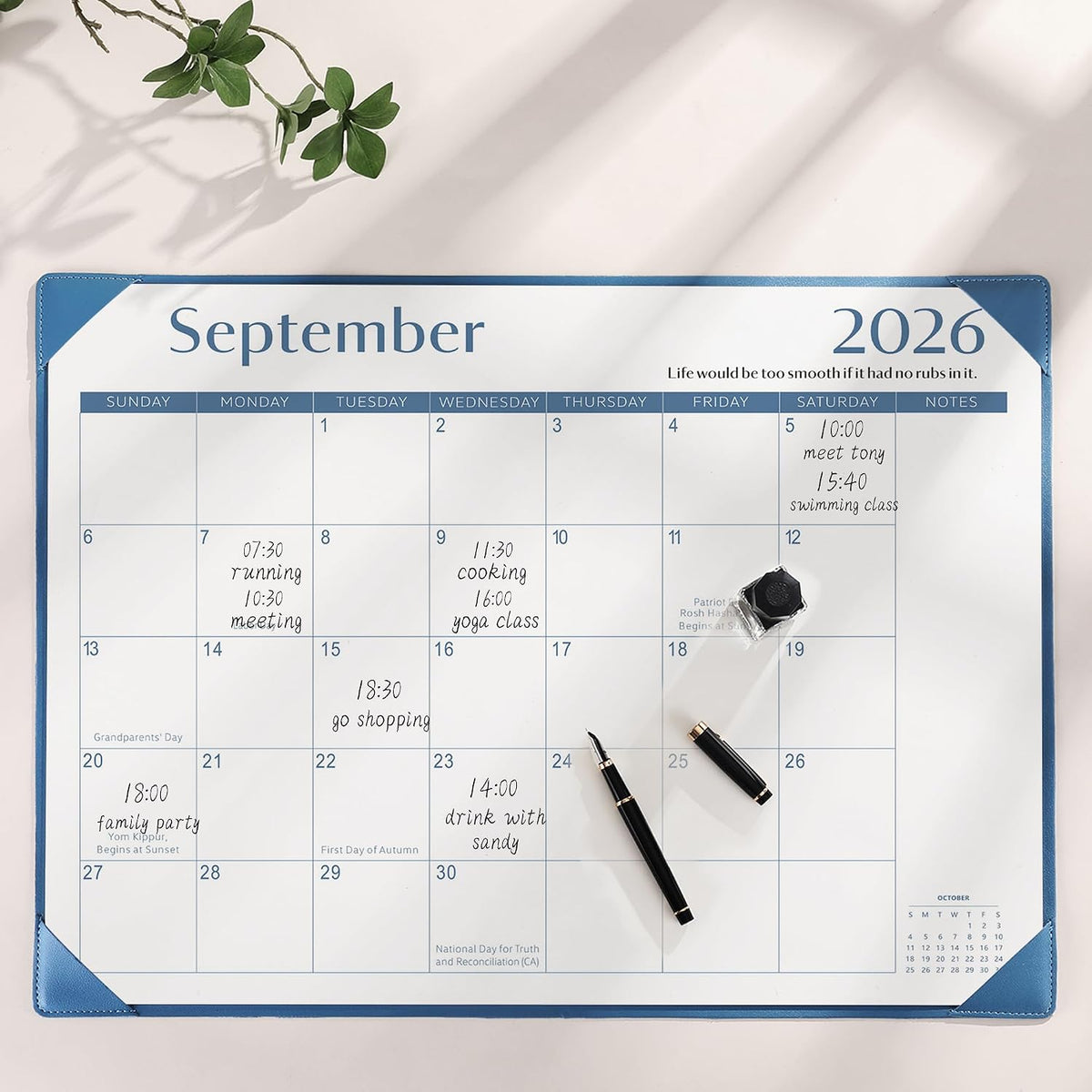 Desk Calendar 2026-2027 with Desktop Mat,22x17'' Large Desktop Pad Calendar