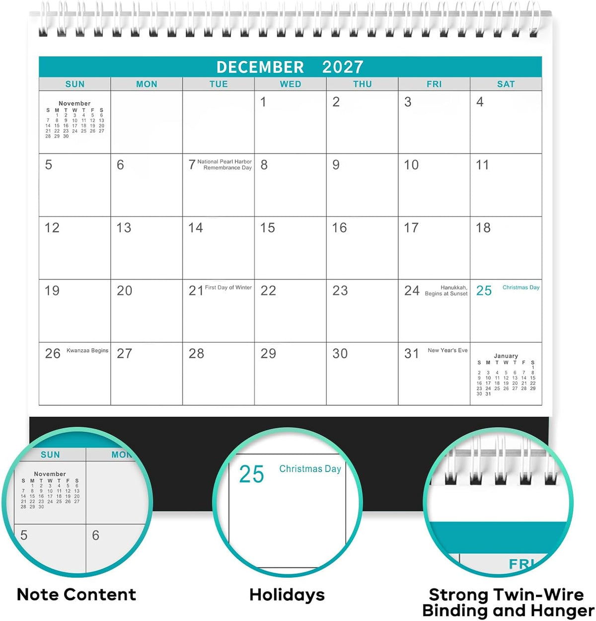 Desk Calendar 2027, 2027 Desk Calendar, 10" x 8.3" Calendar Desk