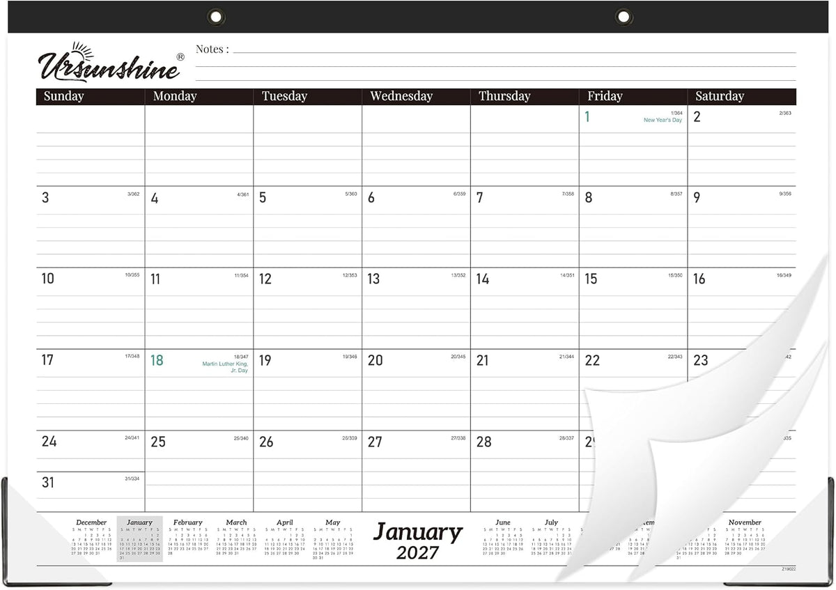 2027 Desk Calendar - 18 Monthly Desk Calendar 2027, 17" x 12"