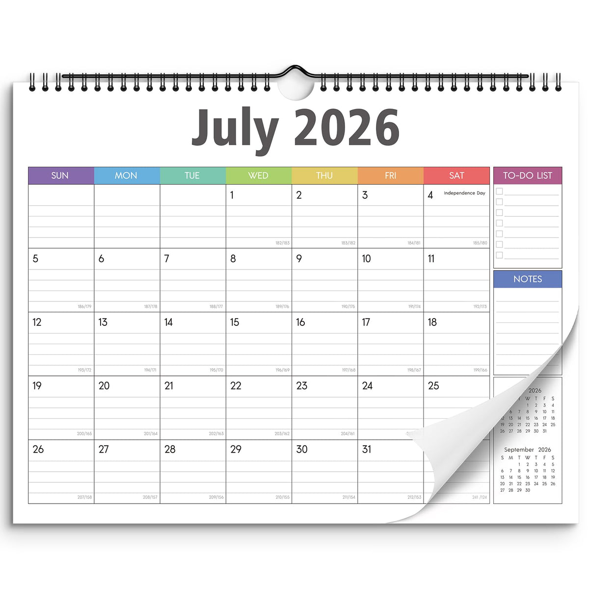 SKYDUE Wall Calendar 2026-2027, Apr. 2026 to Dec. 2027, 21 Months 2026-2027 Wall Calendar with Planner Stickers, 14.5" x 11", Black