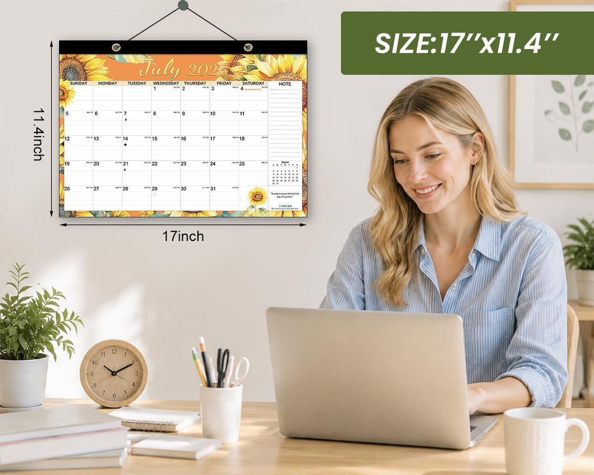 AECCN Desk Calendar 2026-2027, Jul 2026-Dec 2027, 17" x 11.4"