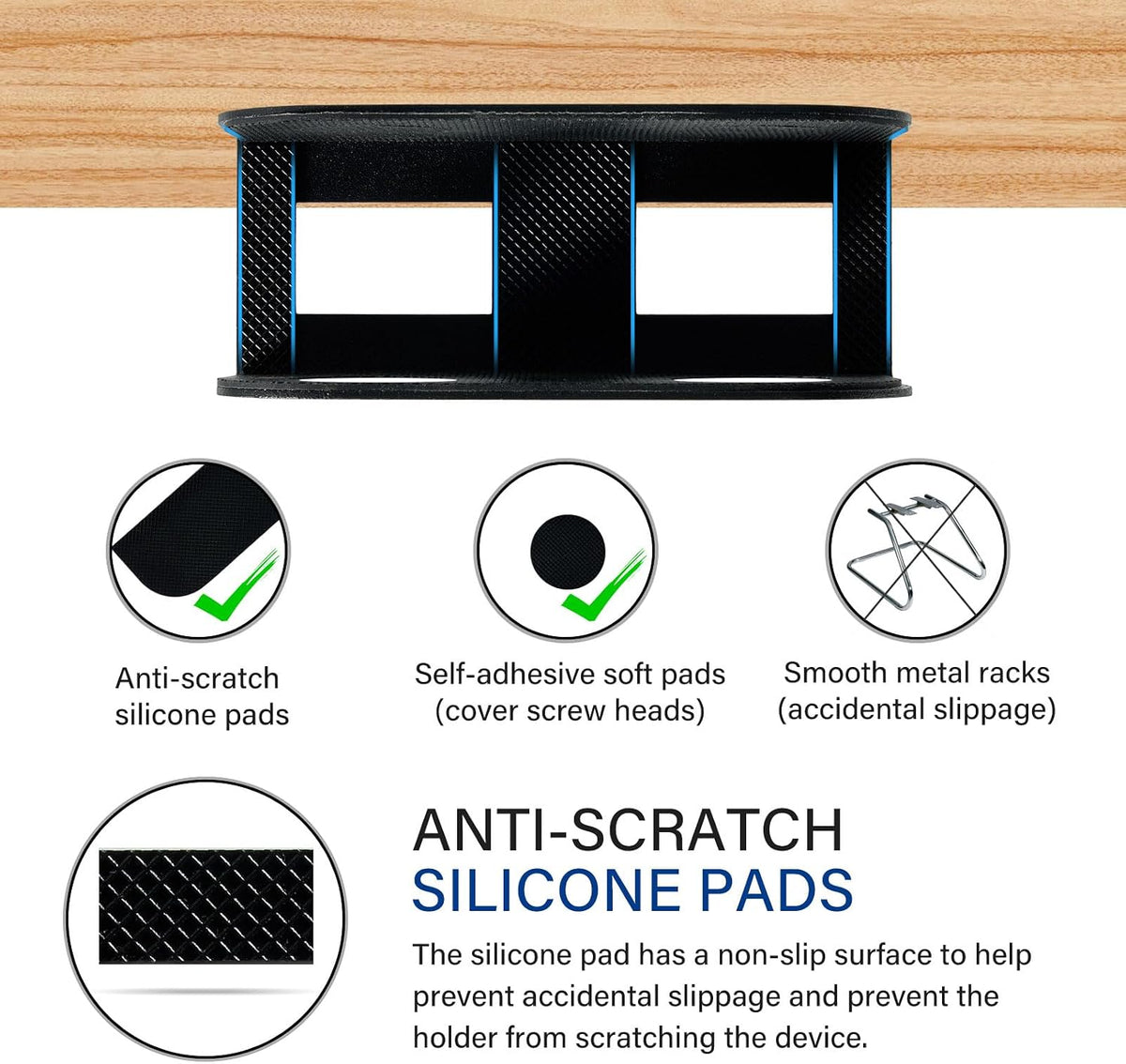 BYMECOST Under Desk Laptop Mount, Metal Under Desk Storage Holder, Black