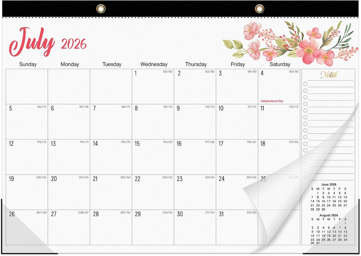 Tcamp Desk Calendar 2026-2027, Jul 2026-Dec 2027, 18-Month, 17" x 12" Large