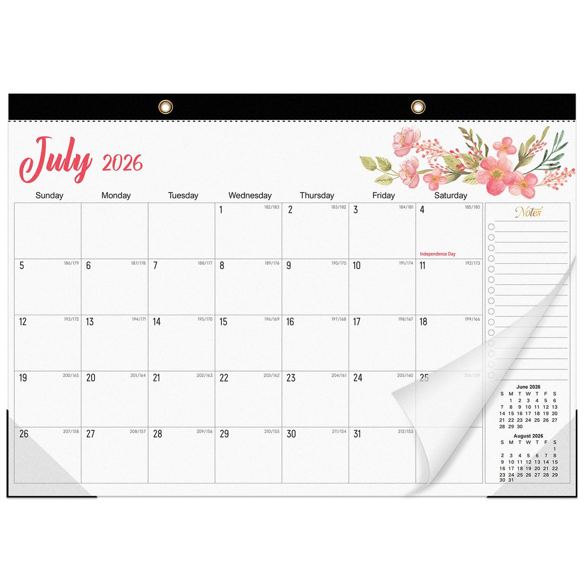 Tcamp Desk Calendar 2026-2027, Jul 2026-Dec 2027, 18-Month, 17" x 12" Large