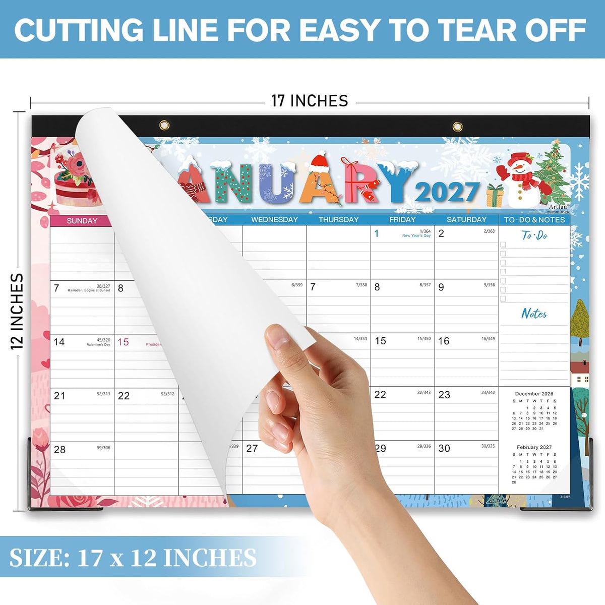 2027 Desk Calendar - Desk/Wall Calendar 2027, Jan. 2027 - Dec. 2027
