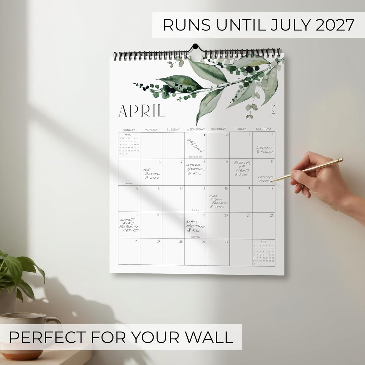 Aesthetic 2026-2027 Wall Calendar - Runs from June 2026 Until December 2027