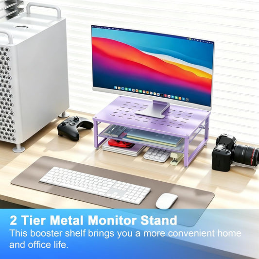 gianotter 2-Tier Metal Monitor Stand Riser