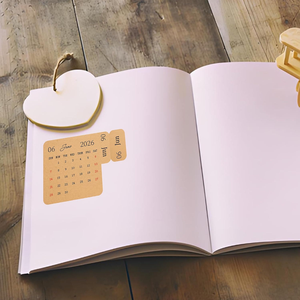 2026 Calendar Stickers Kraft Monthly Planner Index Divider 120Pcs