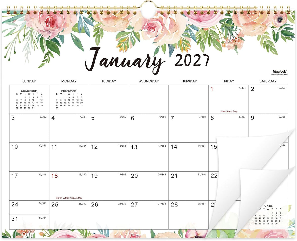 2027 Wall Calendar 12 Months Jan. 2027 - Dec. 2027, 14.6'' x 11.4''