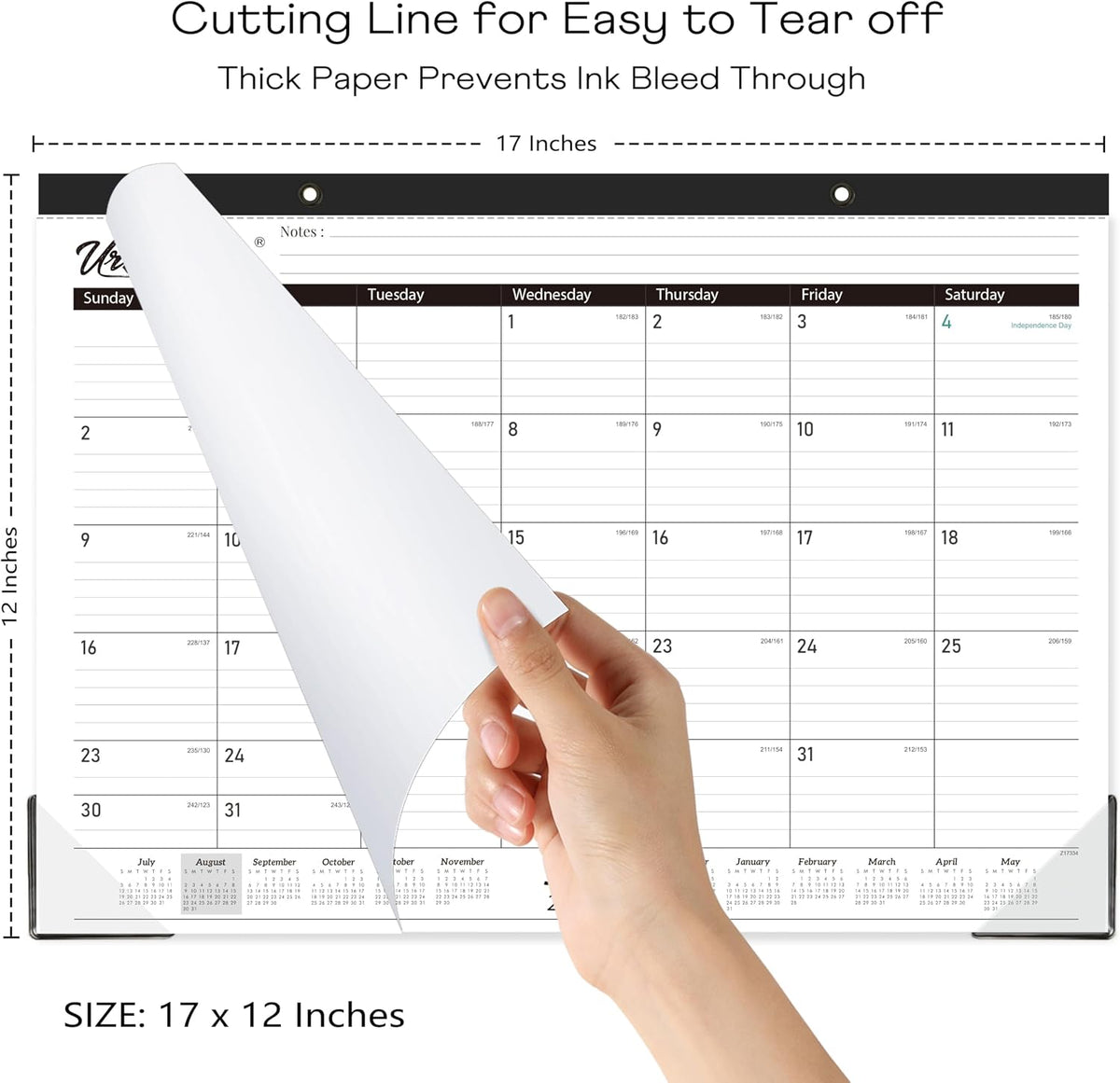 2027 Desk Calendar - 18 Monthly Desk Calendar 2027, 17" x 12"