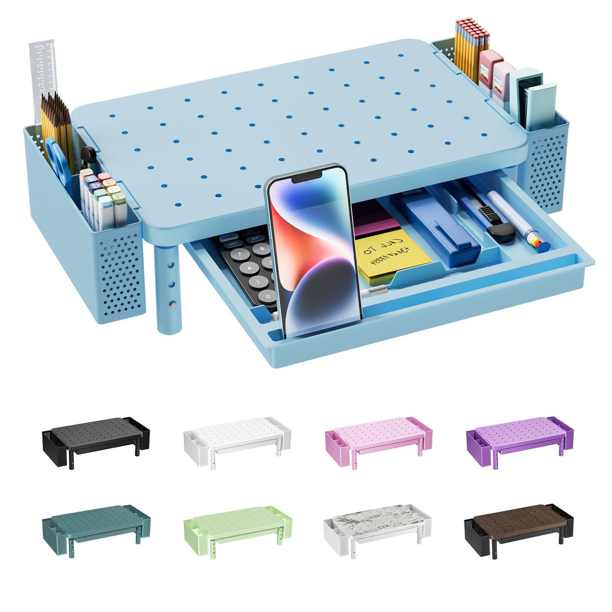 WALI Computer Monitor Stand with Storage and Pen Holder