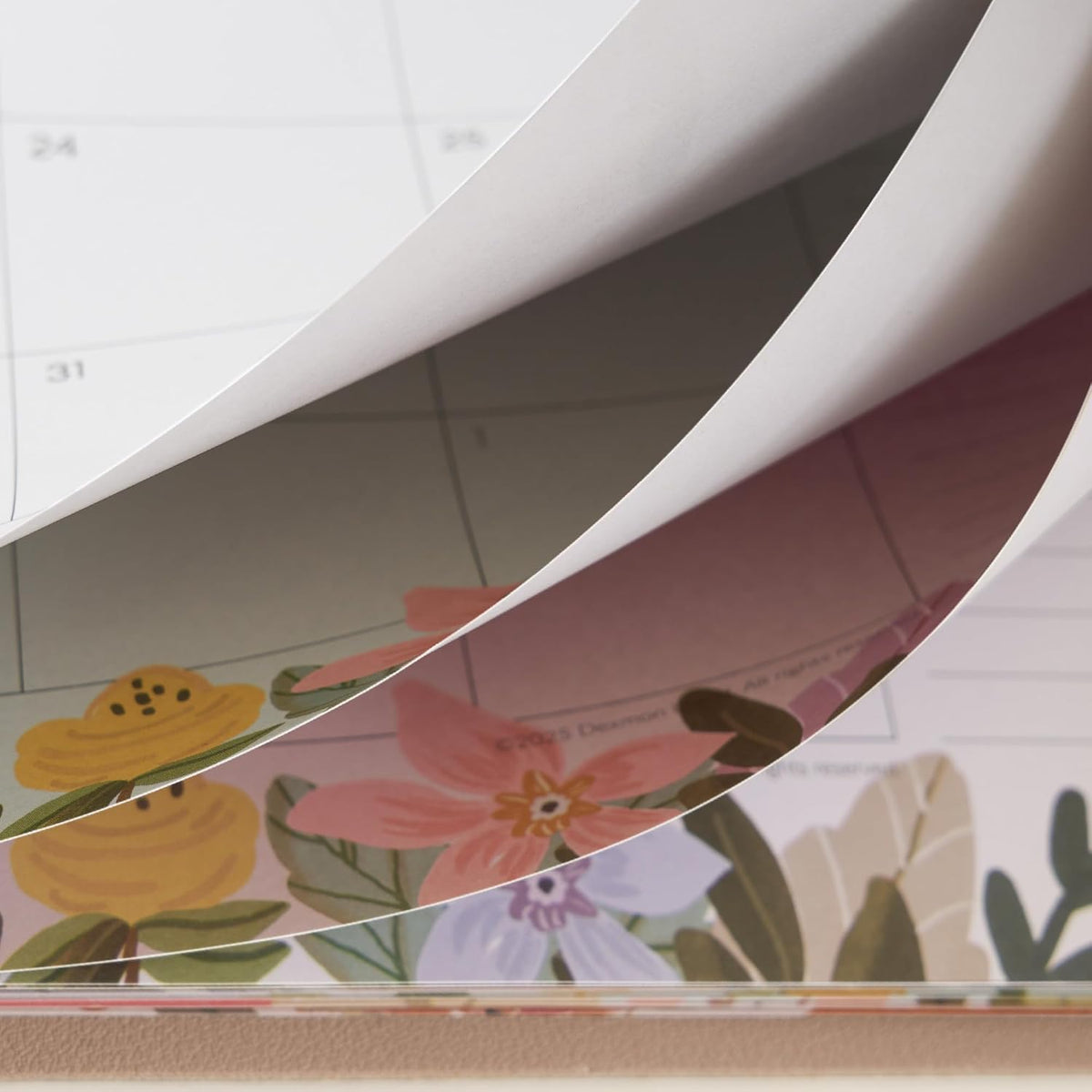 Cabbrix Desk Calendar 2026-2027 with Desktop Mat, Floral Desk Pad Calendar 15 x 12 Inch 18 Months Runs From July 2026 to December 2027, Desk Blotter Calendar for Home School and Office (Floral)