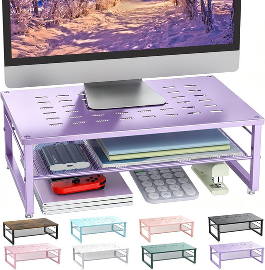 gianotter 2-Tier Metal Monitor Stand Riser