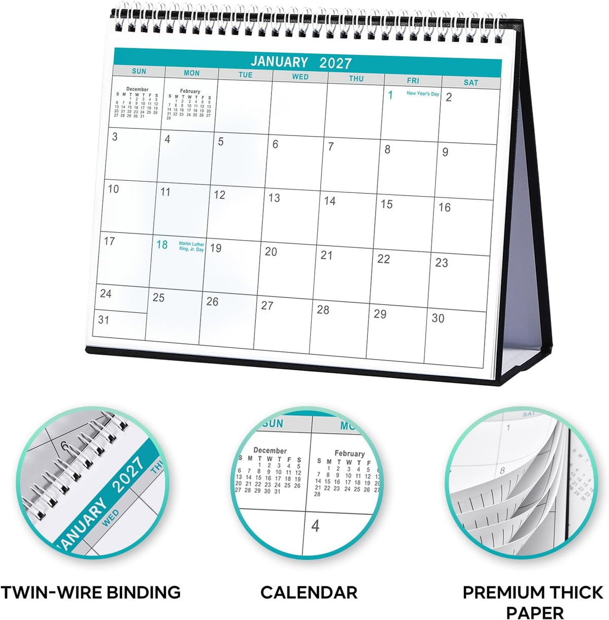Desk Calendar 2027, 2027 Desk Calendar, 10" x 8.3" Calendar Desk