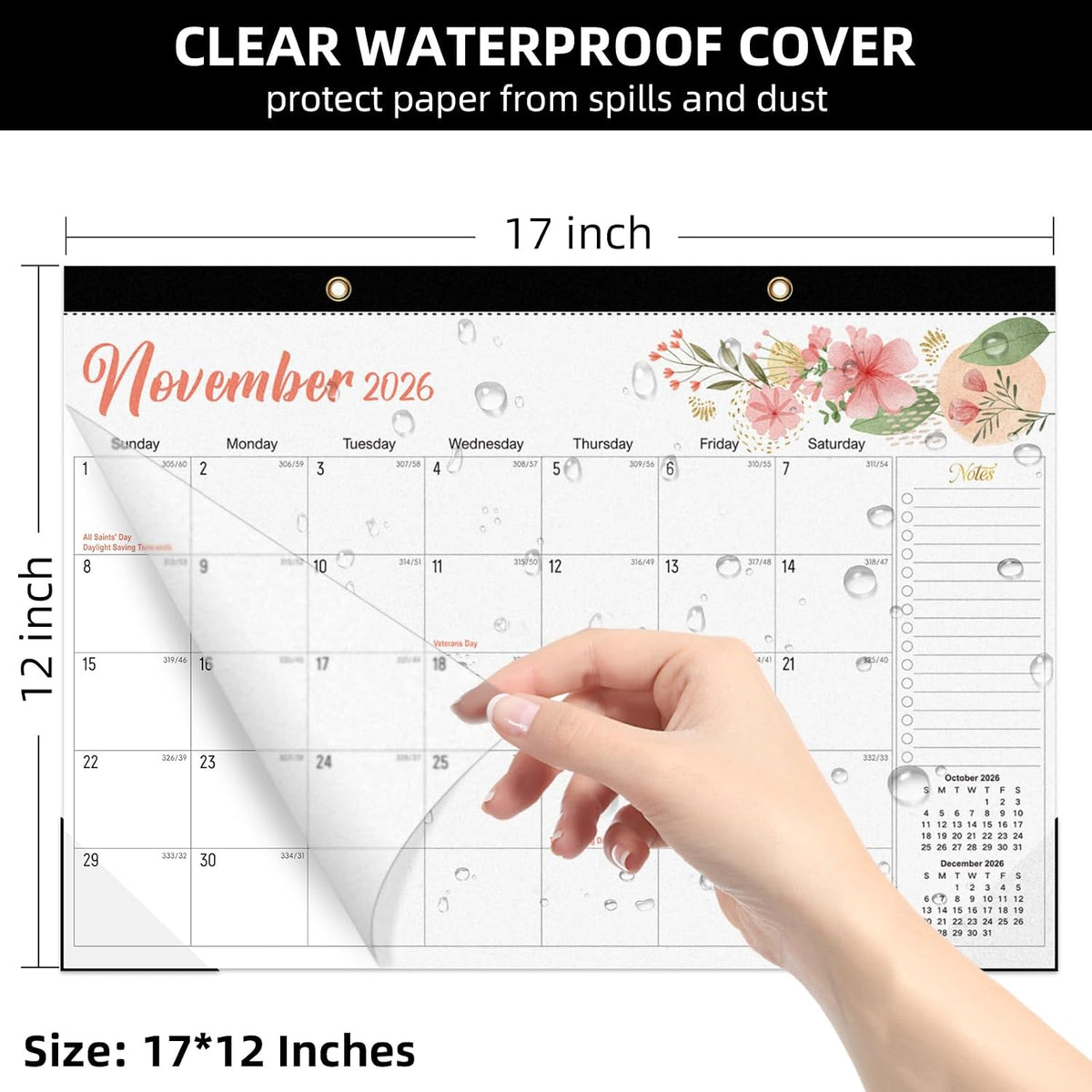 Tcamp Desk Calendar 2026-2027, Jul 2026-Dec 2027, 18-Month, 17" x 12" Large