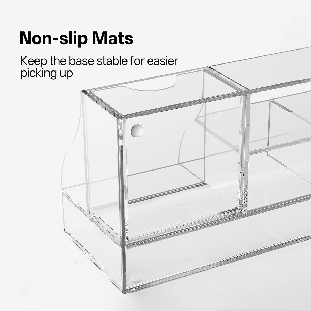 HBlife Acrylic Desk Organizer with Drawer, Pen & Pencil Holder, Multifunctional Desktop Caddy for Office Supply and Organization (Clear)