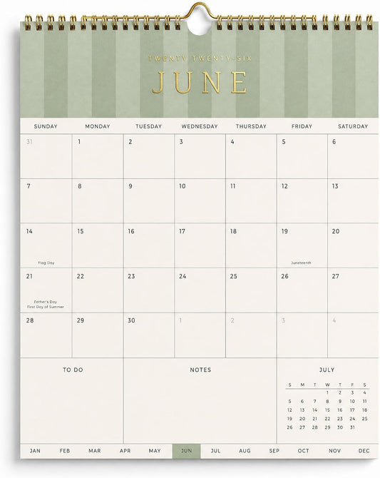 Aesthetic 2026-2027 Wall Calendar - Runs from June 2026 Until December 2027