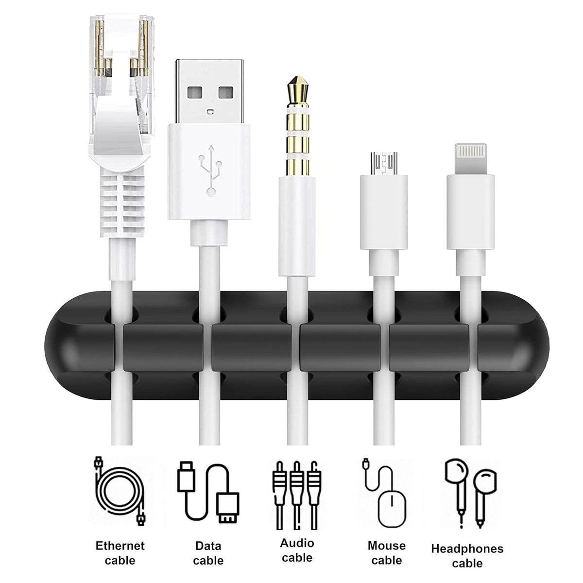 INCHOR Cord Organizer for Desk, Cable Organizer Cable Clips Holder Black