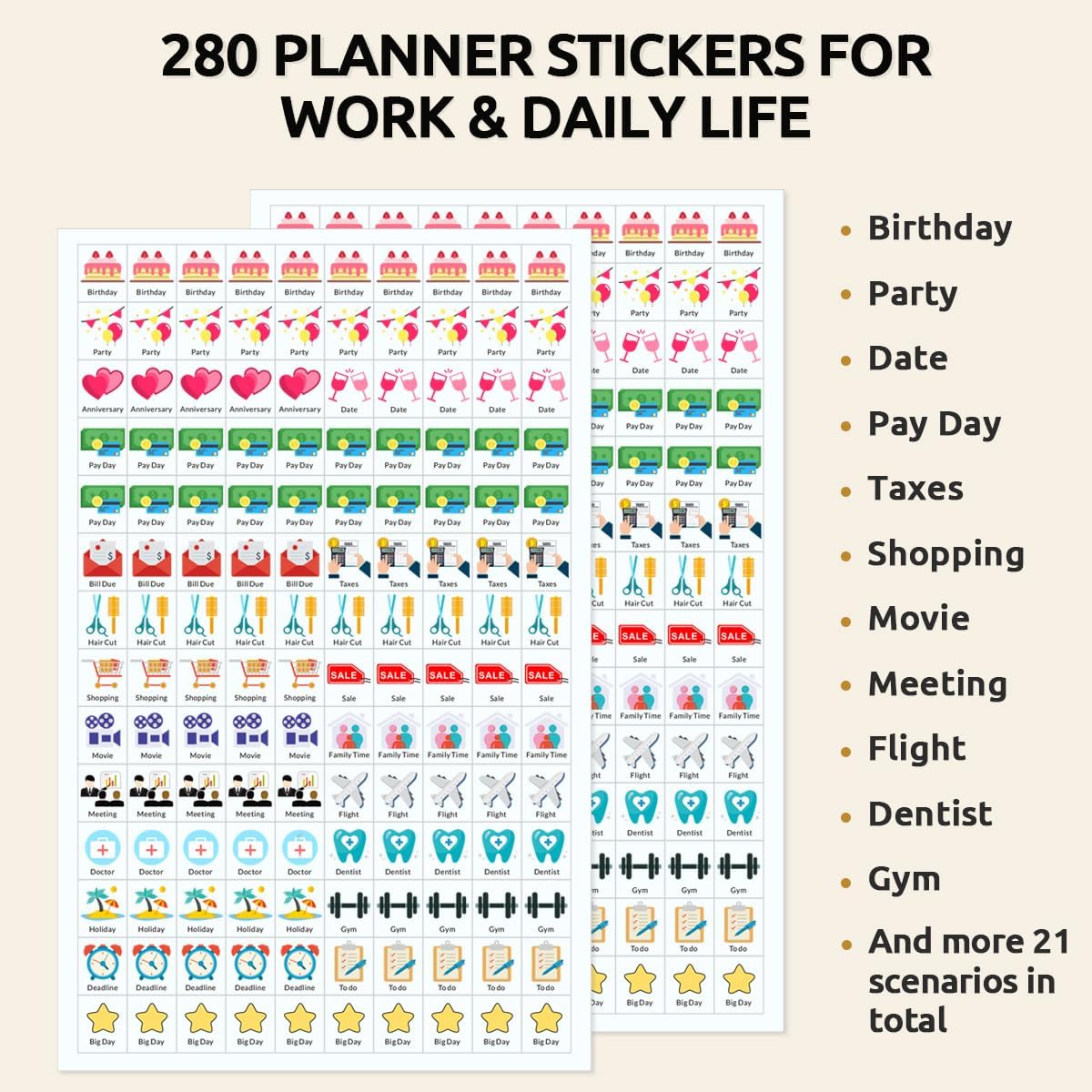 SKYDUE Wall Calendar 2026-2027, Apr. 2026 to Dec. 2027, 21 Months 2026-2027 Wall Calendar with Planner Stickers, 14.5" x 11", Black