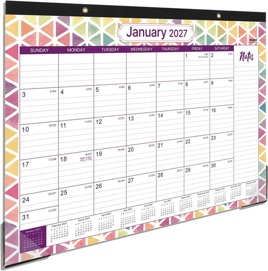 2027 Desk Calendar - Jan 2027 to Dec 2027 - Large Desk Calendar 2027, 17" x 12", Large Ruled Blocks, to-do List & Notes, Corner Protectors, Office Supplies Calendar for Planning