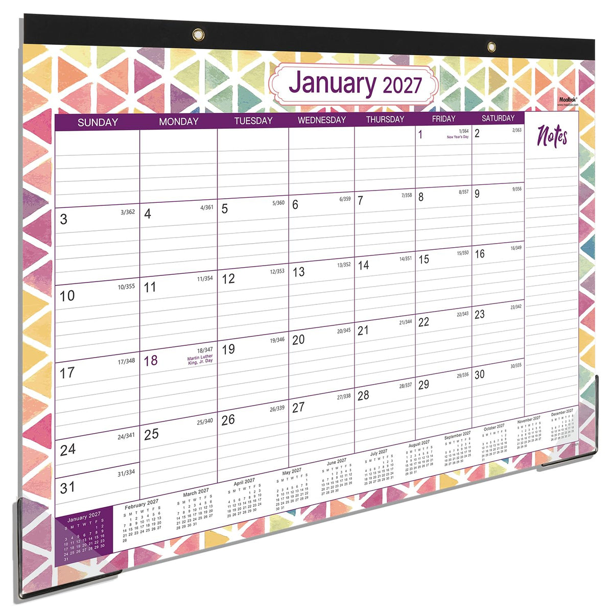 2027 Desk Calendar - Jan 2027 to Dec 2027 - Large Desk Calendar 2027, 17" x 12", Large Ruled Blocks, to-do List & Notes, Corner Protectors, Office Supplies Calendar for Planning