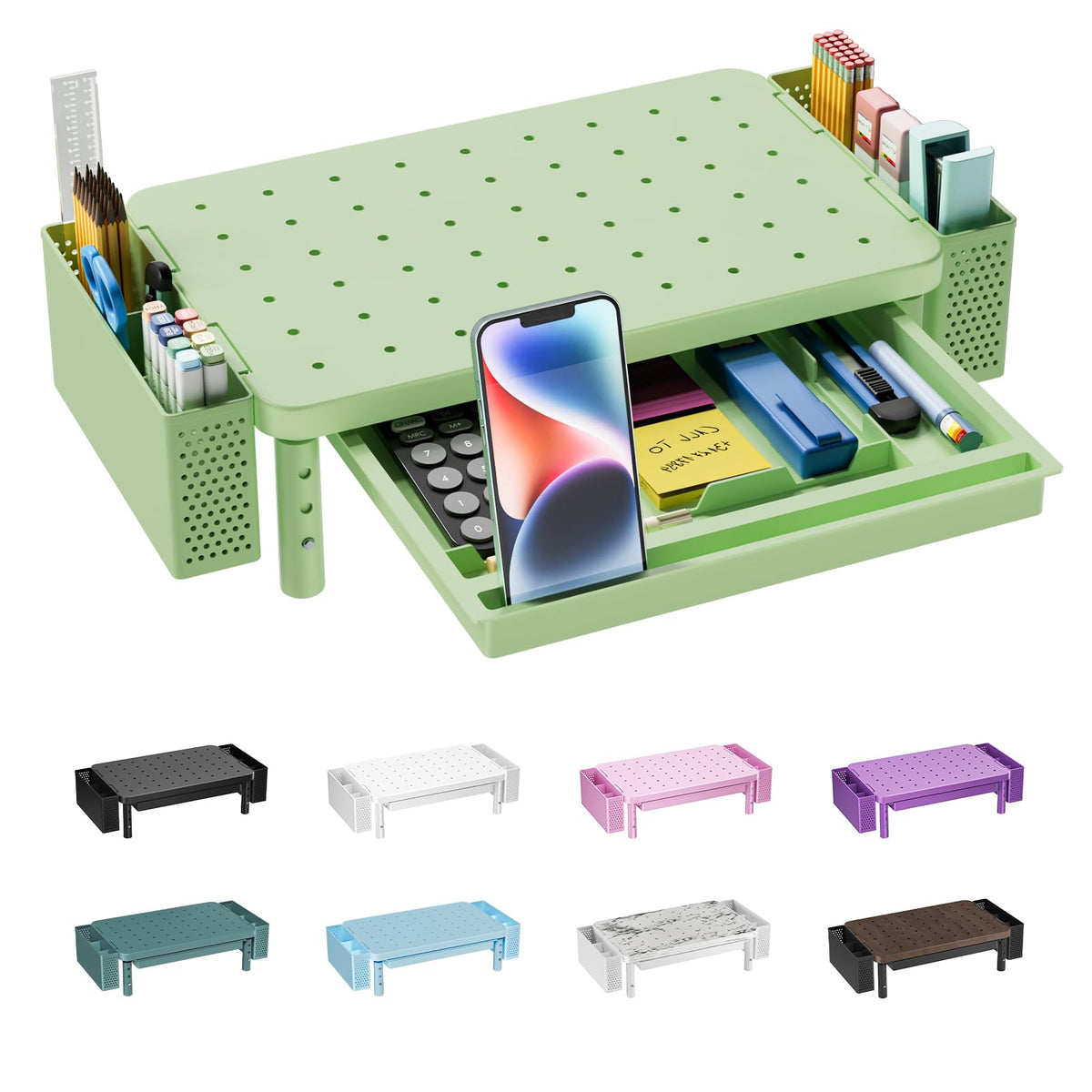 WALI Computer Monitor Stand with Storage and Pen Holder