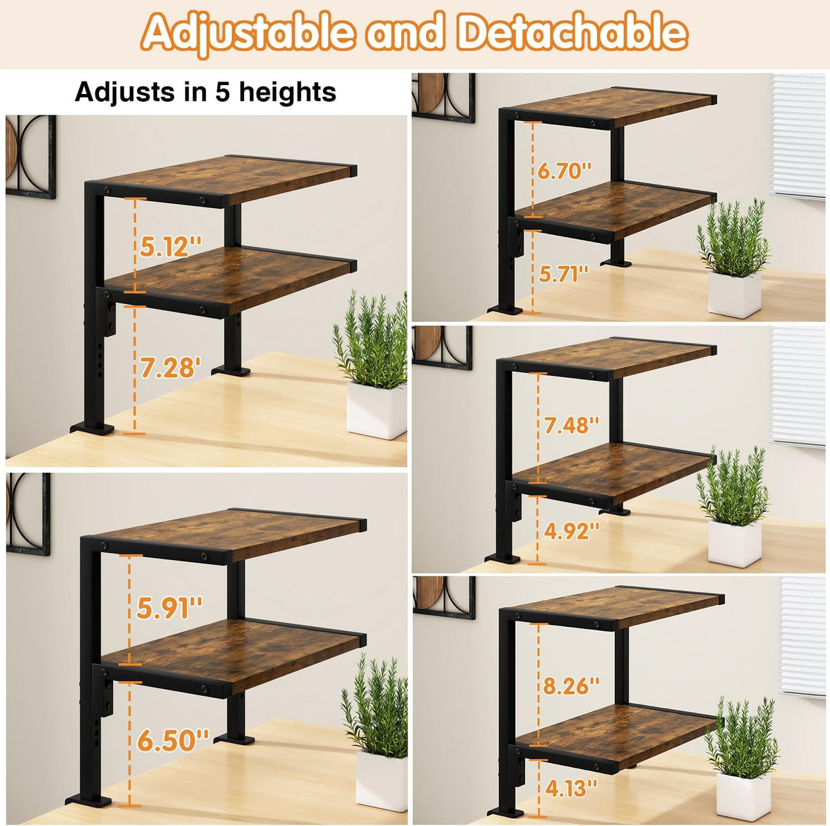 IBUYKE Clamp on Desk Organizer Shelf,Desk Extender Shelves UTMZ007H