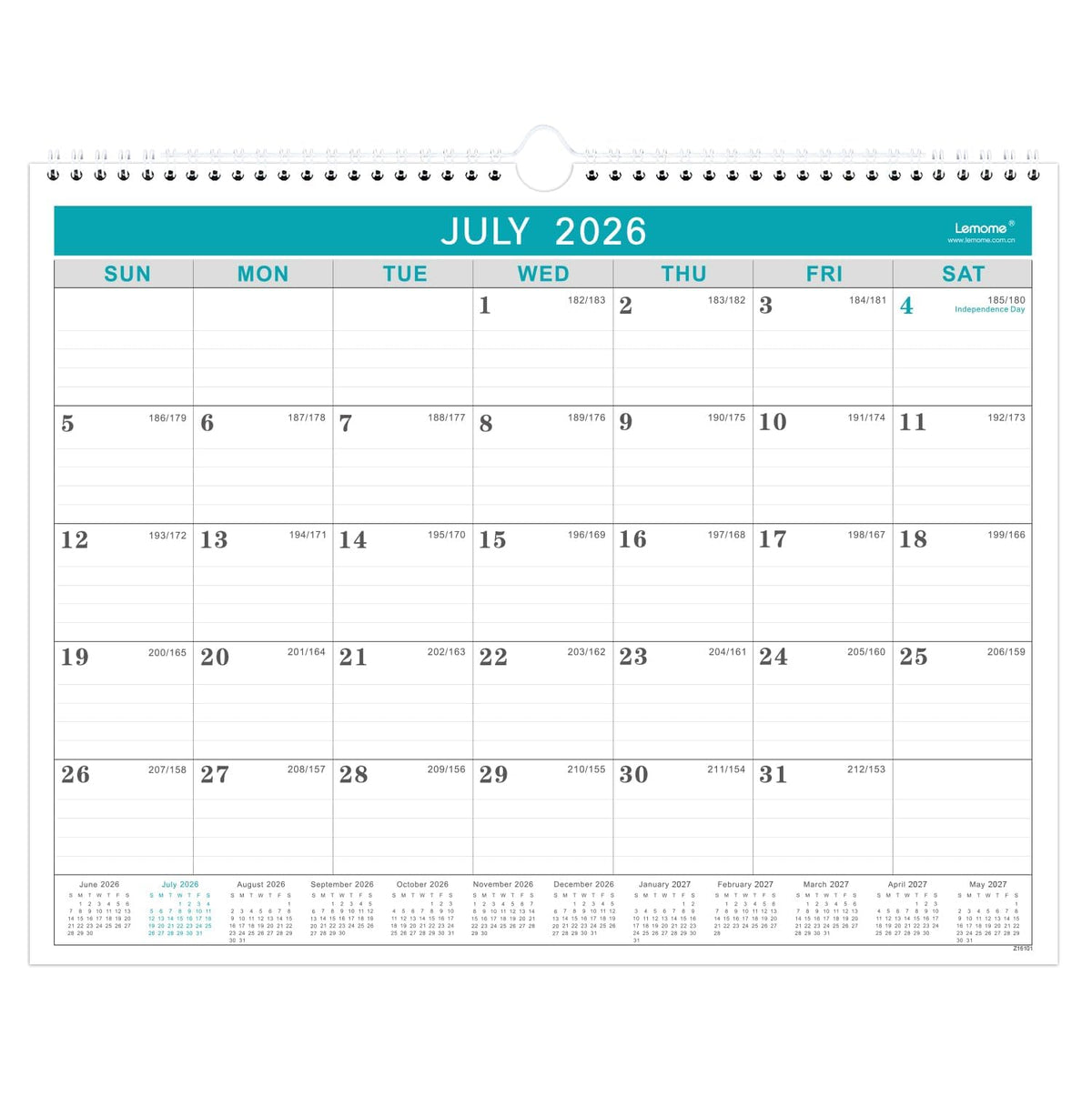 Calendar 2027, 12 Months from January 2027 to December 2027